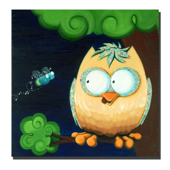 Sylvia Masek Owl Canvas Wall Art 14 x 14 Image 1