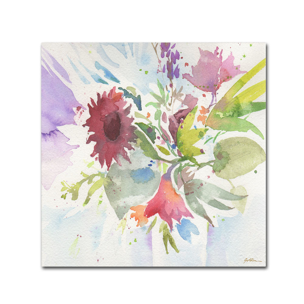 Sheila Golden Bouquet Impression Canvas Wall Art 14 x 14 Image 1