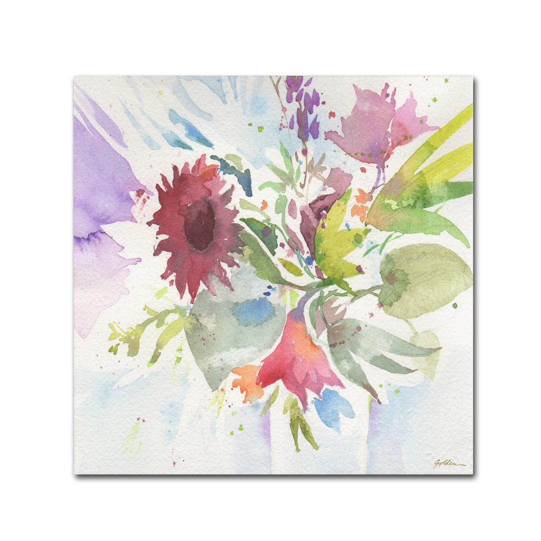 Sheila Golden Bouquet Impression Canvas Wall Art 14 x 14 Image 2