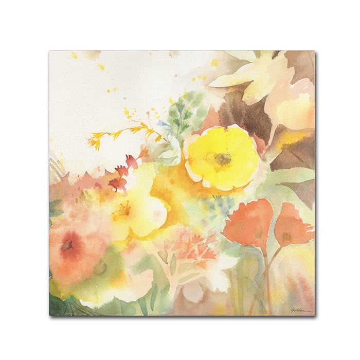 Sheila Golden Yellow Path Canvas Wall Art 14 x 14 Image 1