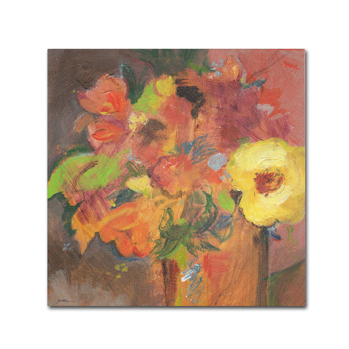 Sheila Golden Floral Expressions Canvas Wall Art 14 x 14 Image 1