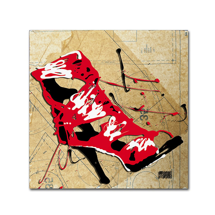 Roderick Stevens Red Strap Boot Canvas Wall Art 14 x 14 Image 1