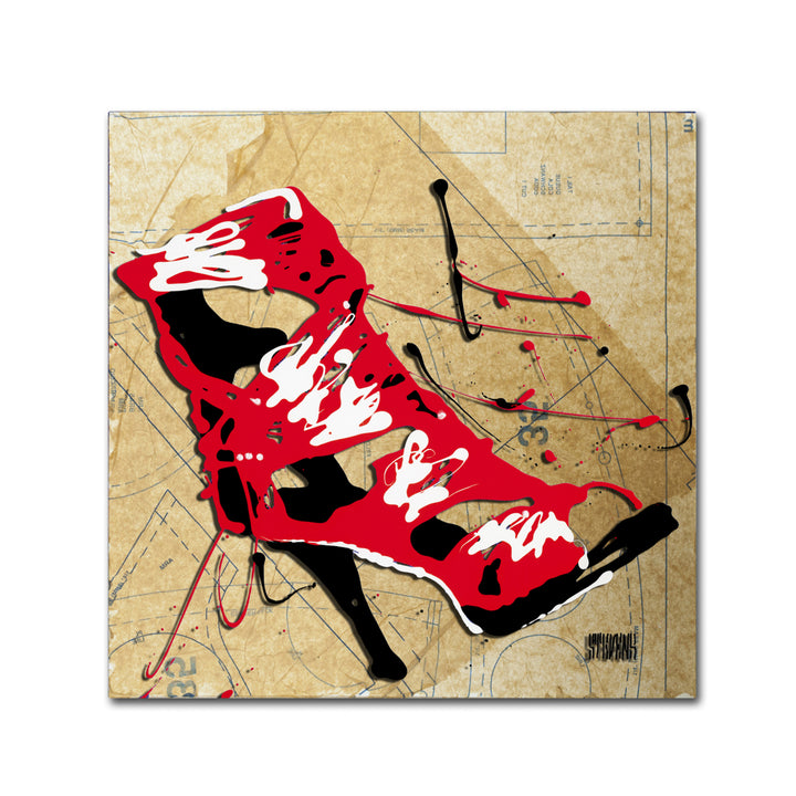 Roderick Stevens Red Strap Boot Canvas Wall Art 14 x 14 Image 2