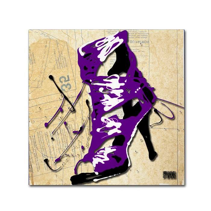 Roderick Stevens Purple Strap Boot Canvas Wall Art 14 x 14 Image 1