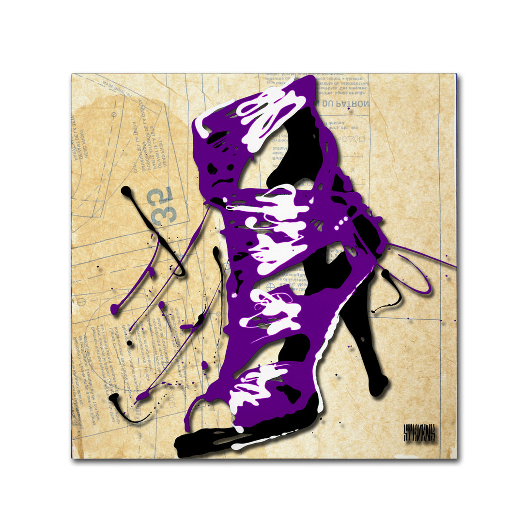 Roderick Stevens Purple Strap Boot Canvas Wall Art 14 x 14 Image 2