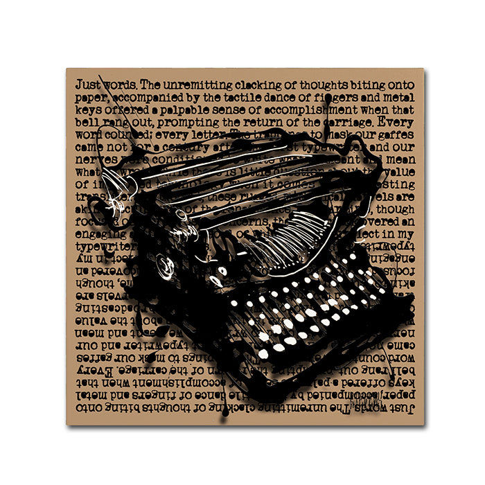 Roderick Stevens Three-Quarter Typewriter Canvas Wall Art 14 x 14 Image 1