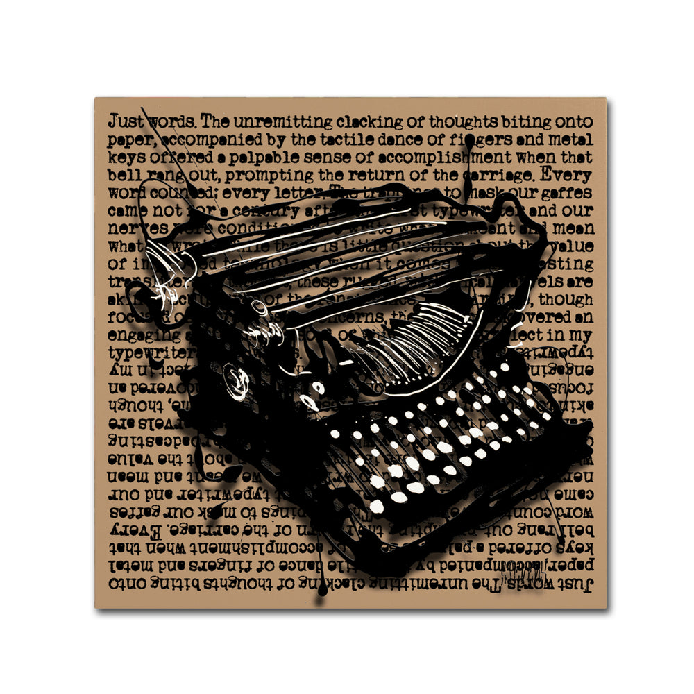 Roderick Stevens Three-Quarter Typewriter Canvas Wall Art 14 x 14 Image 2