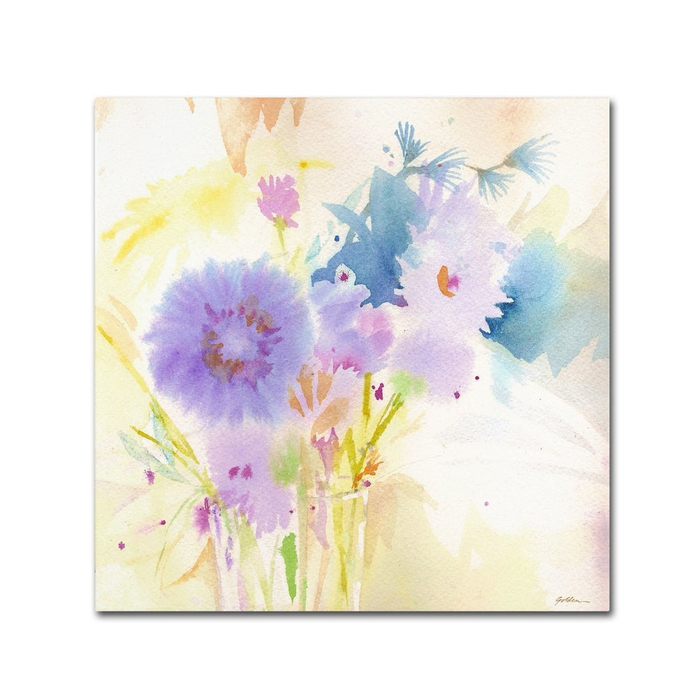 Sheila Golden Mixed Blue Bouquet Canvas Wall Art 14 x 14 Image 2