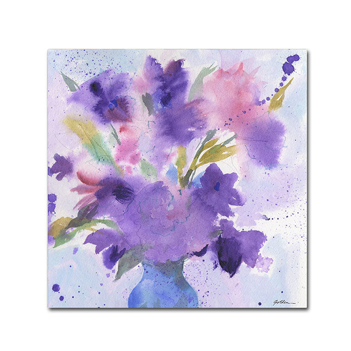 Sheila Golden Purple Blossoms Canvas Wall Art 14 x 14 Image 1