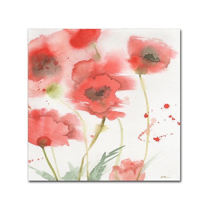 Sheila Golden Awakening Poppies Canvas Wall Art 14 x 14 Image 1