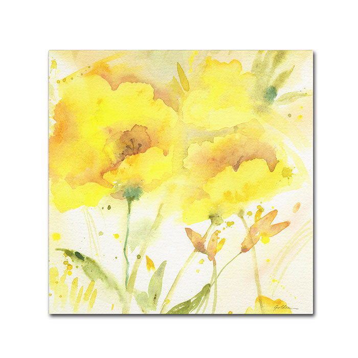 Sheila Golden Sunlight Blooming Canvas Wall Art 14 x 14 Image 1