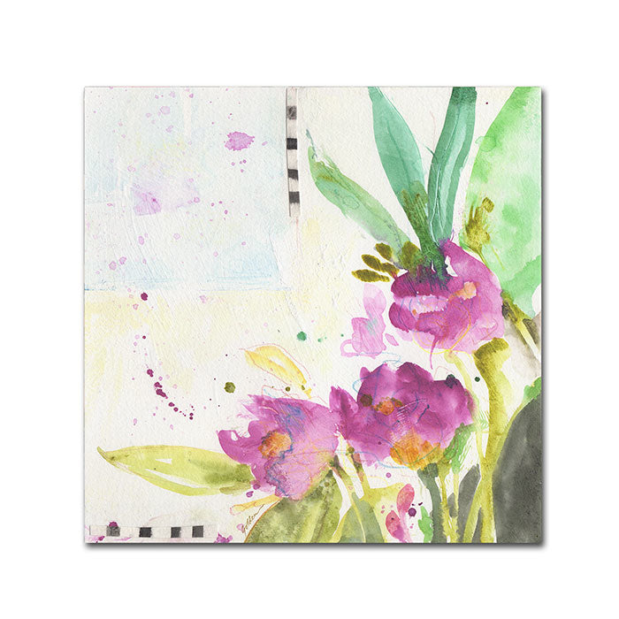 Sheila Golden Floral Patterns Canvas Wall Art 14 x 14 Image 1