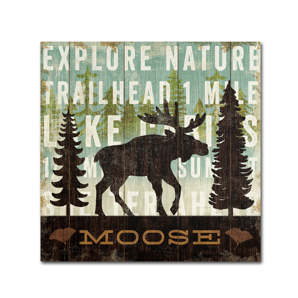 Michael Mullan Simple Living Moose Canvas Wall Art 14 x 14 Image 1