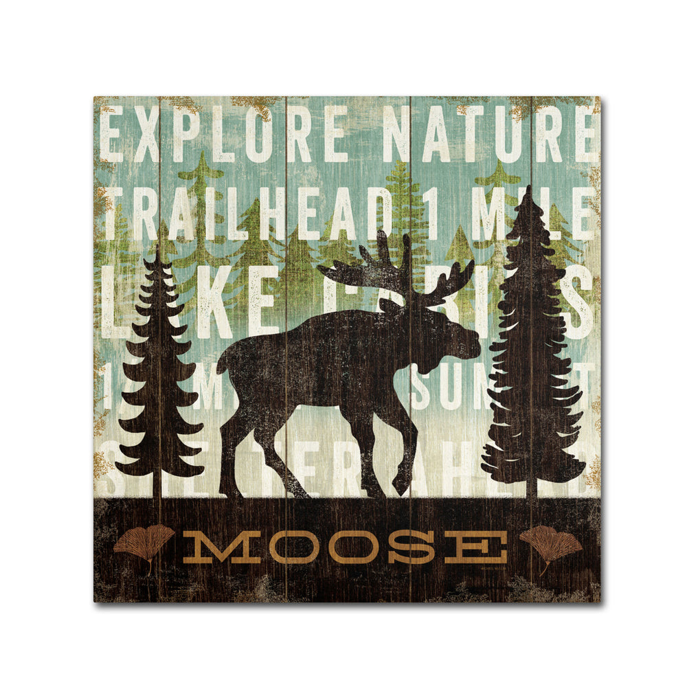 Michael Mullan Simple Living Moose Canvas Wall Art 14 x 14 Image 2