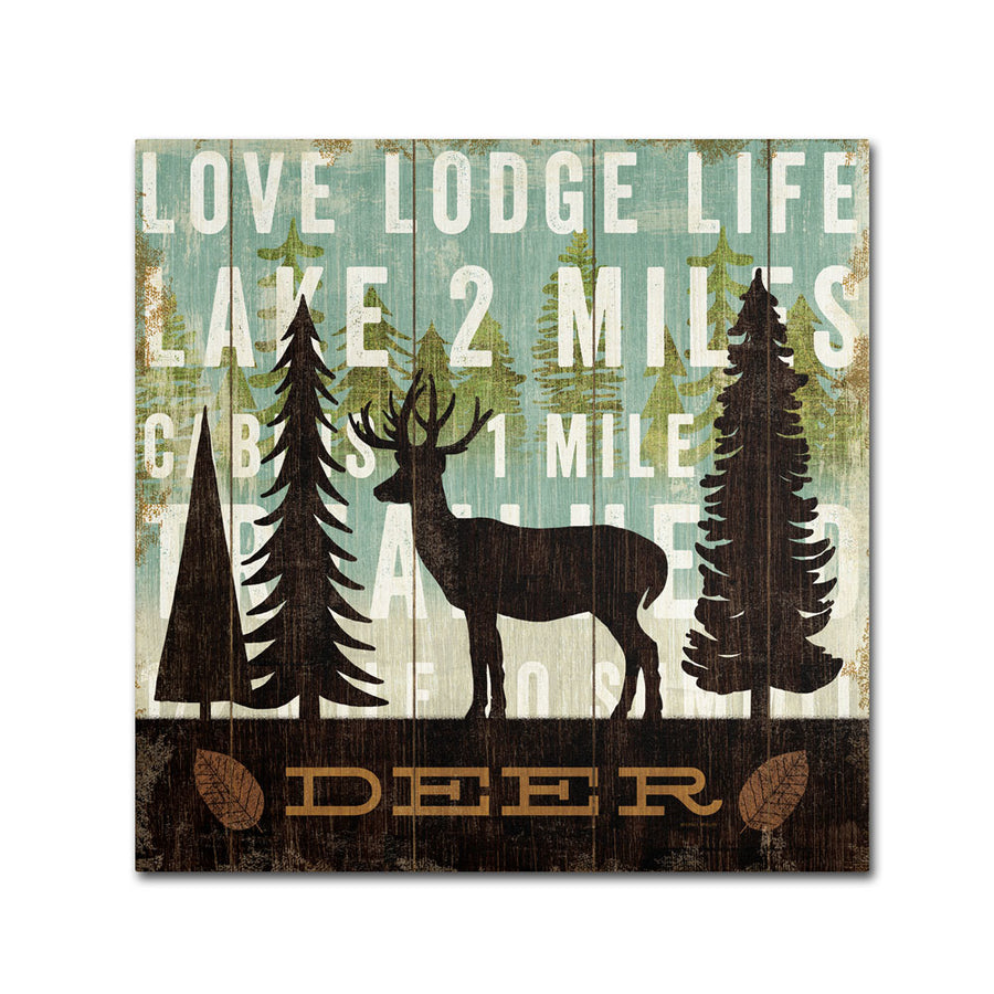 Michael Mullan Simple Living Deer Canvas Wall Art 14 x 14 Image 1