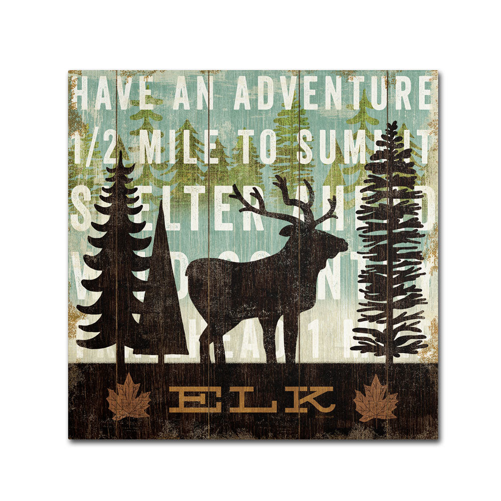 Michael Mullan Simple Living Elk Canvas Wall Art 14 x 14 Image 1