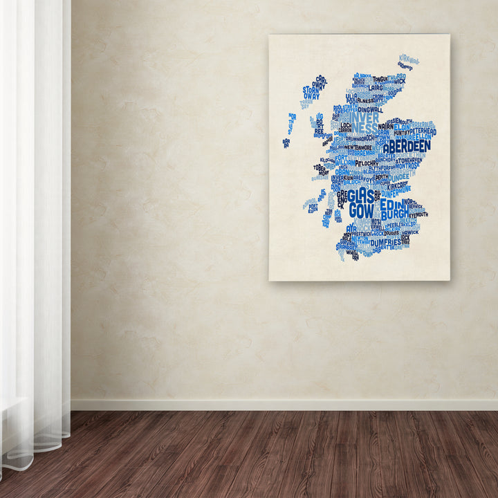 Michael Tompsett Scotland Typography Text Map 2 Canvas Wall Art 35 x 47 Inches Image 3