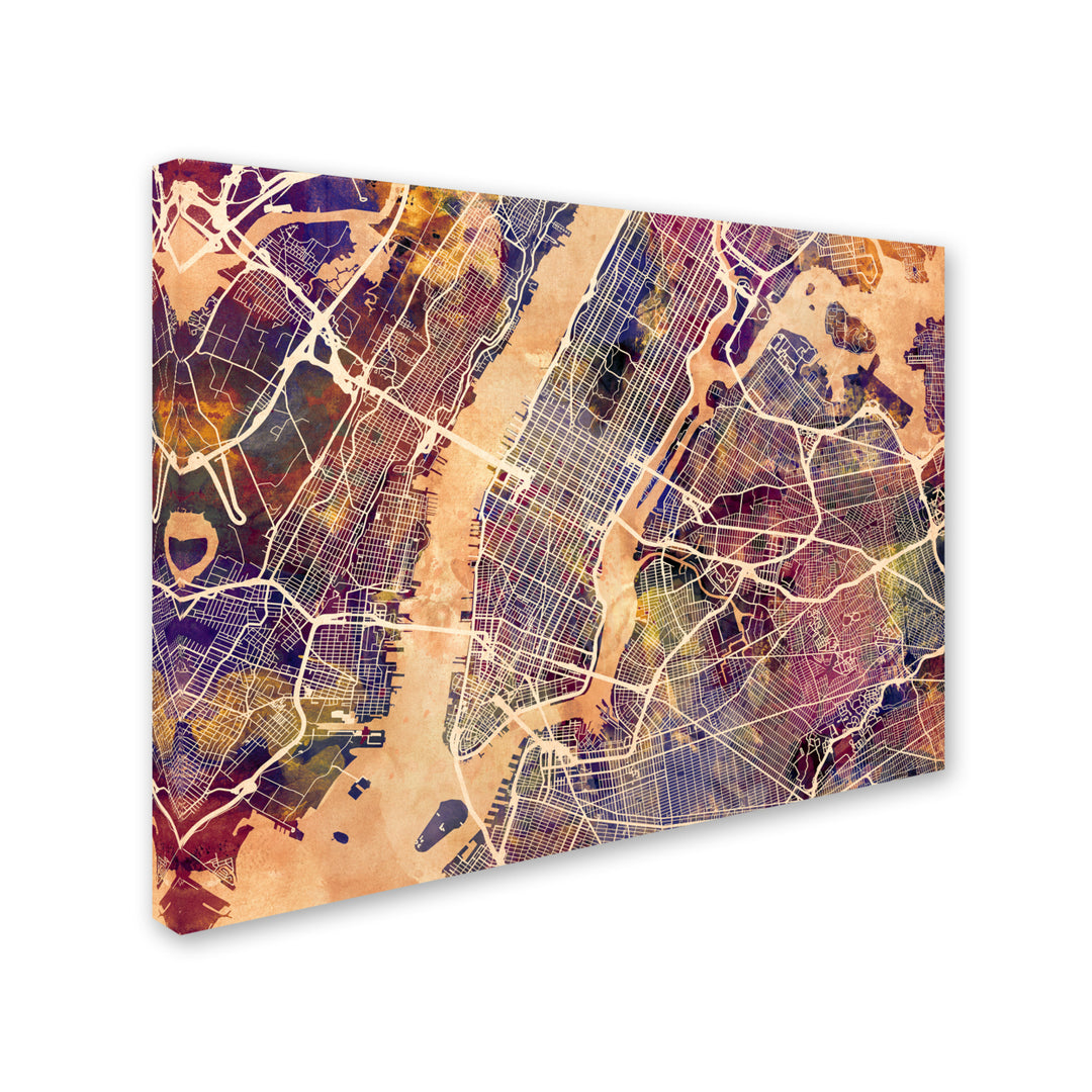 Michael Tompsett York City Street Map Canvas Wall Art 35 x 47 Inches Image 2