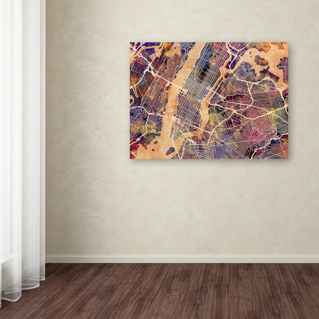 Michael Tompsett York City Street Map Canvas Wall Art 35 x 47 Inches Image 3