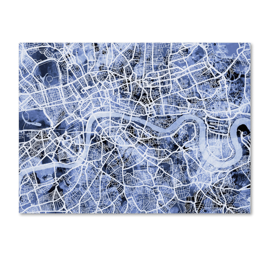 Michael Tompsett London England Street Map BandW Canvas Wall Art 35 x 47 Inches Image 1