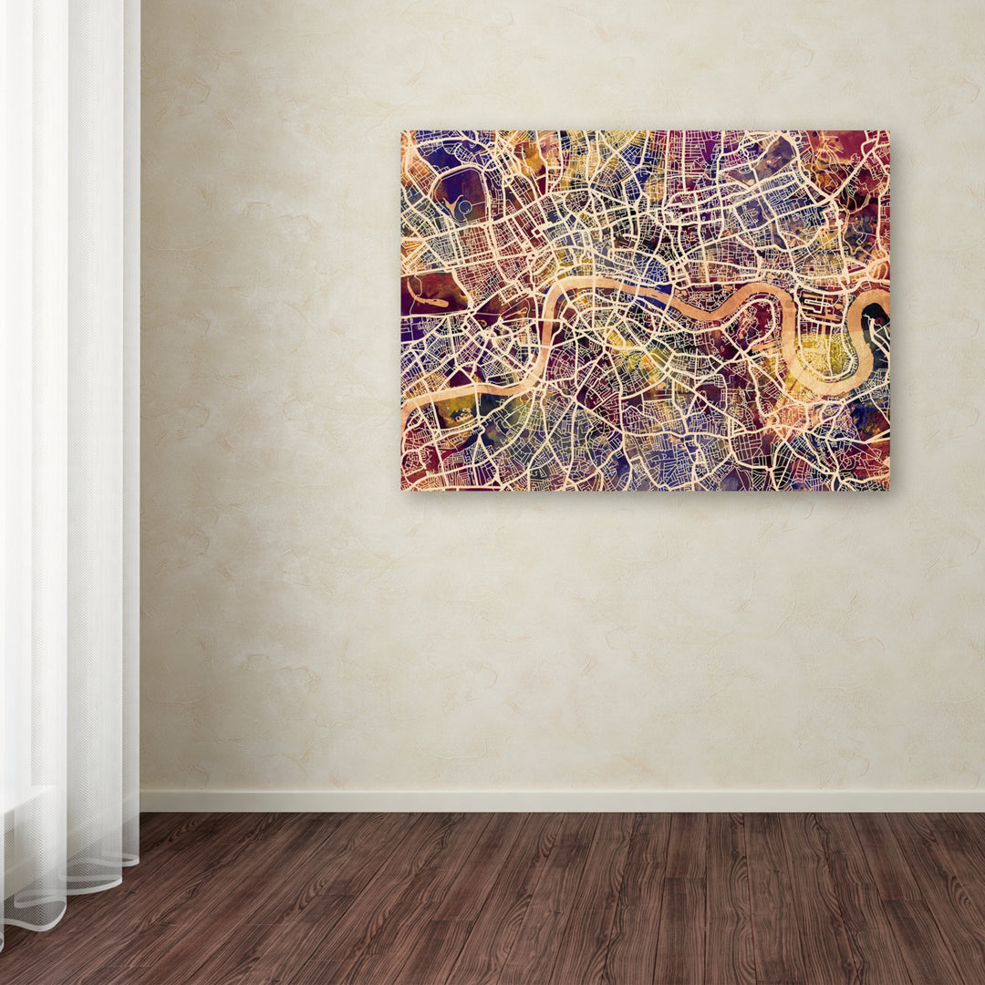 Michael Tompsett London England Street Map Canvas Wall Art 35 x 47 Inches Image 3