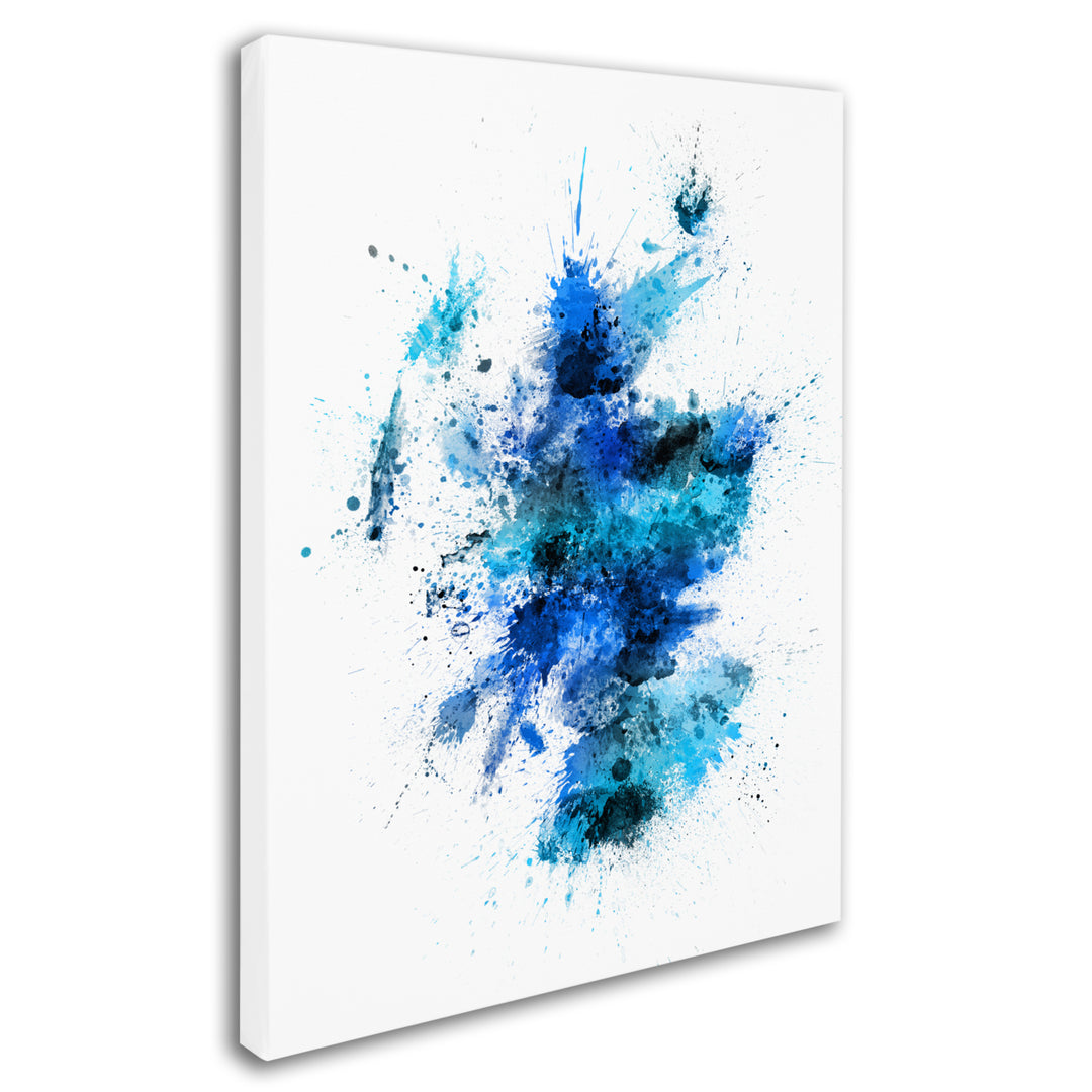 Michael Tompsett Scotland Paint Splashes Map II Canvas Wall Art 35 x 47 Inches Image 2