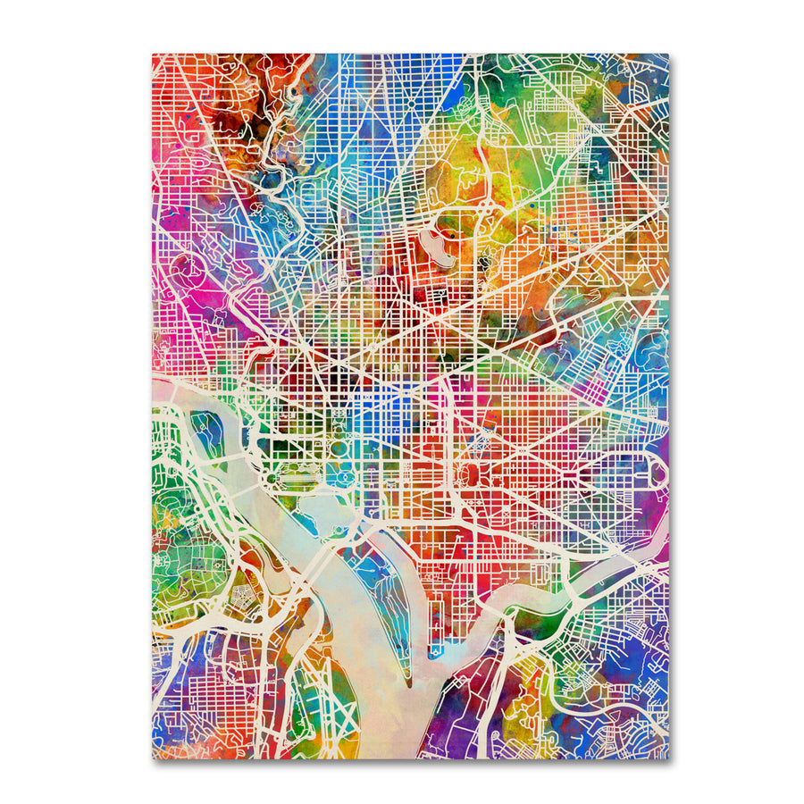 Michael Tompsett Washington DC Street Map Canvas Wall Art 35 x 47 Inches Image 1