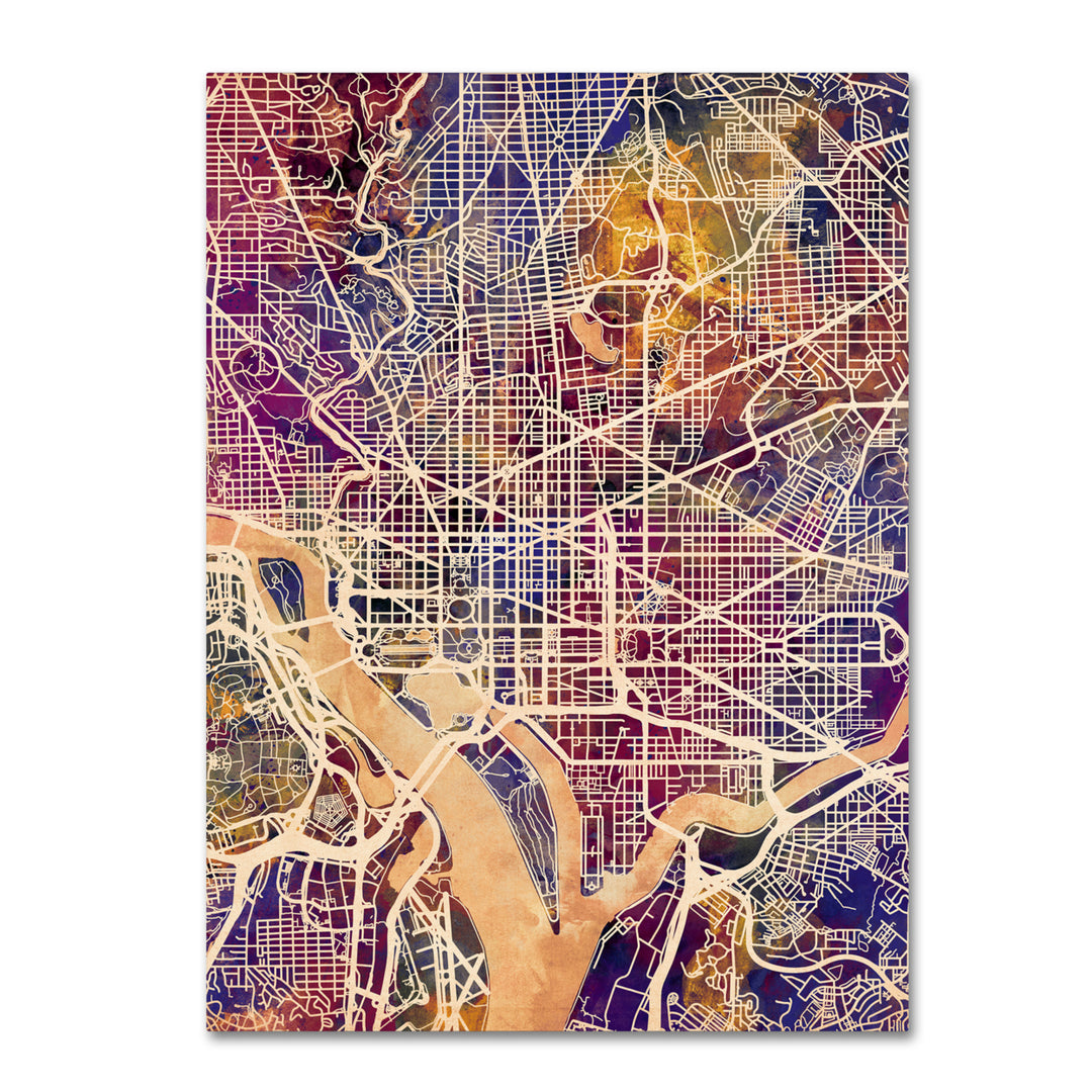 Michael Tompsett Washington DC Street Map 2 Canvas Wall Art 35 x 47 Inches Image 1