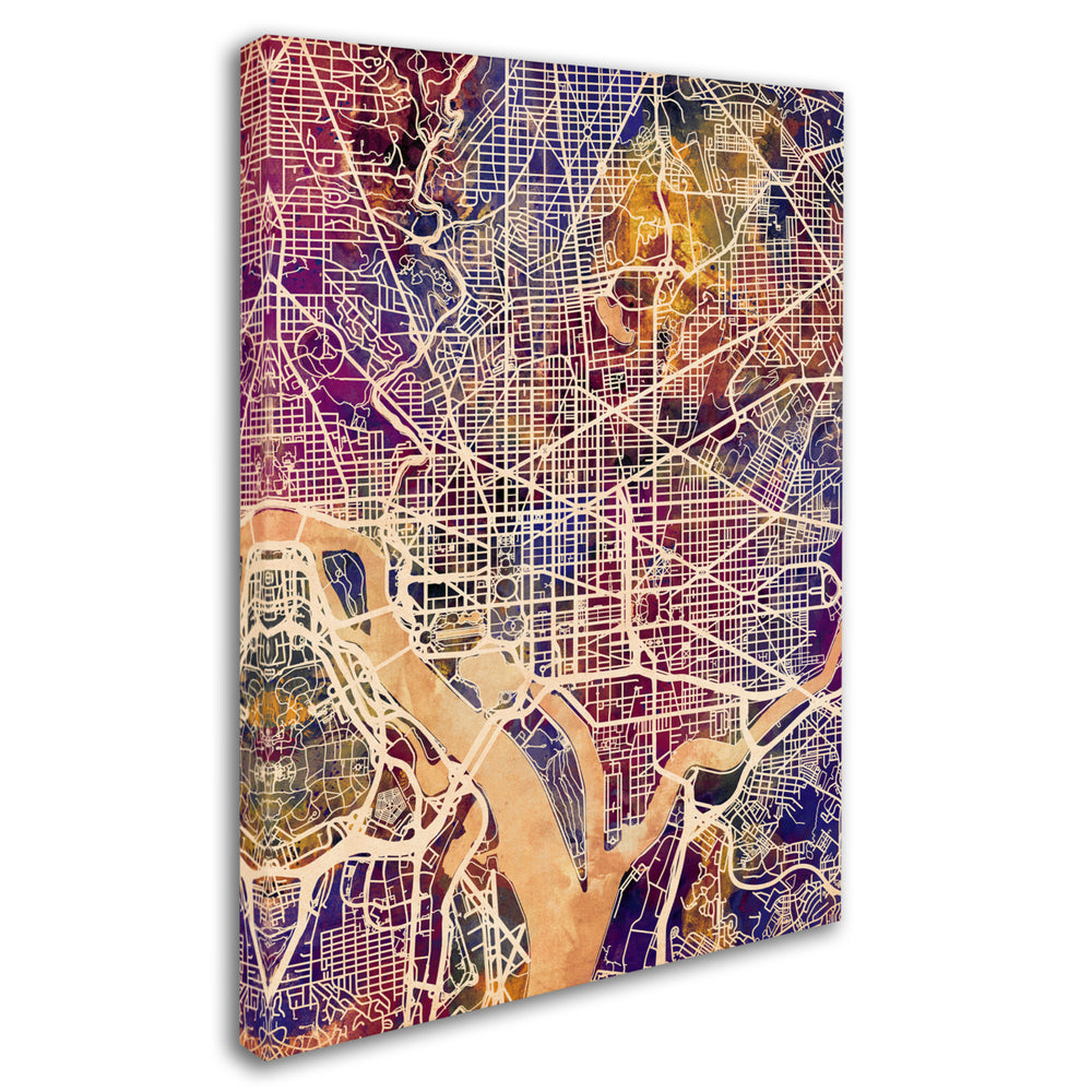 Michael Tompsett Washington DC Street Map 2 Canvas Wall Art 35 x 47 Inches Image 2