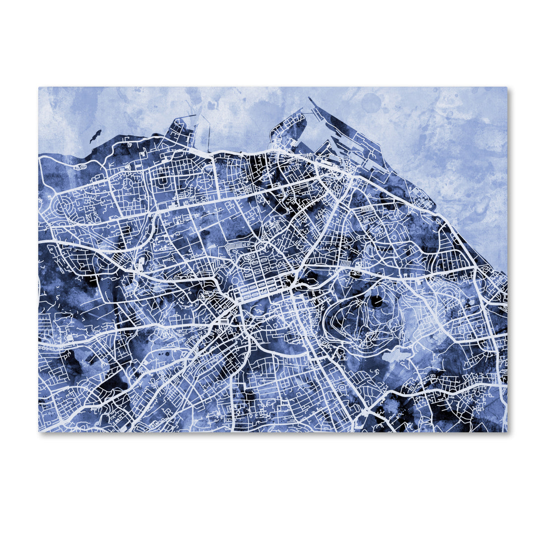 Michael Tompsett Edinburgh Street Map BandW Canvas Wall Art 35 x 47 Inches Image 1