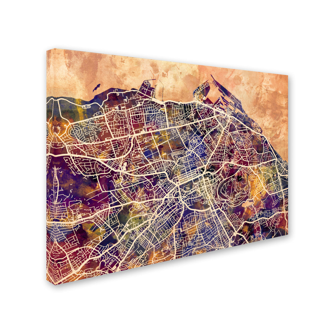 Michael Tompsett Edinburgh Street Map Canvas Wall Art 35 x 47 Inches Image 2