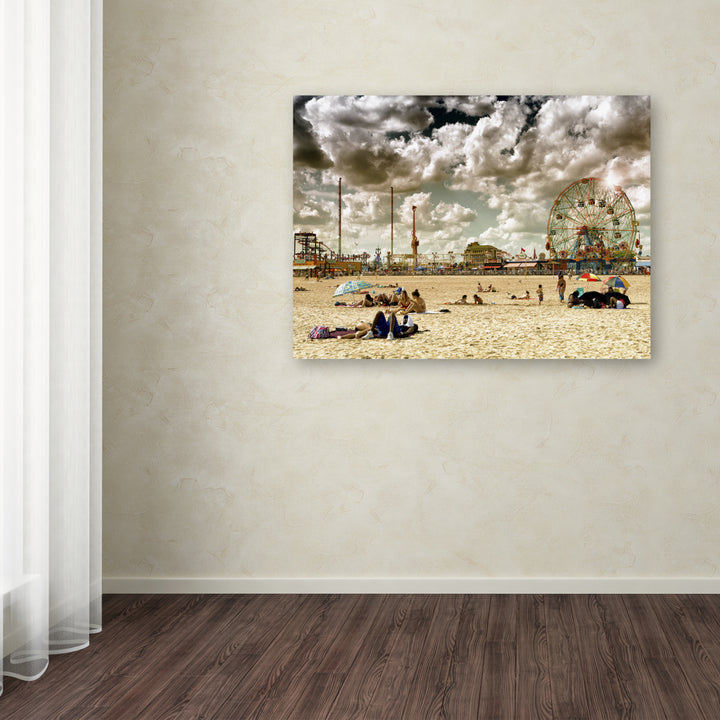 Philippe Hugonnard Coney Island Beach Canvas Wall Art 35 x 47 Inches Image 3