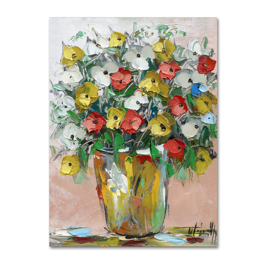 Hai Odelia Spring Flowers in a Vase 6 Canvas Wall Art 35 x 47 Inches Image 1