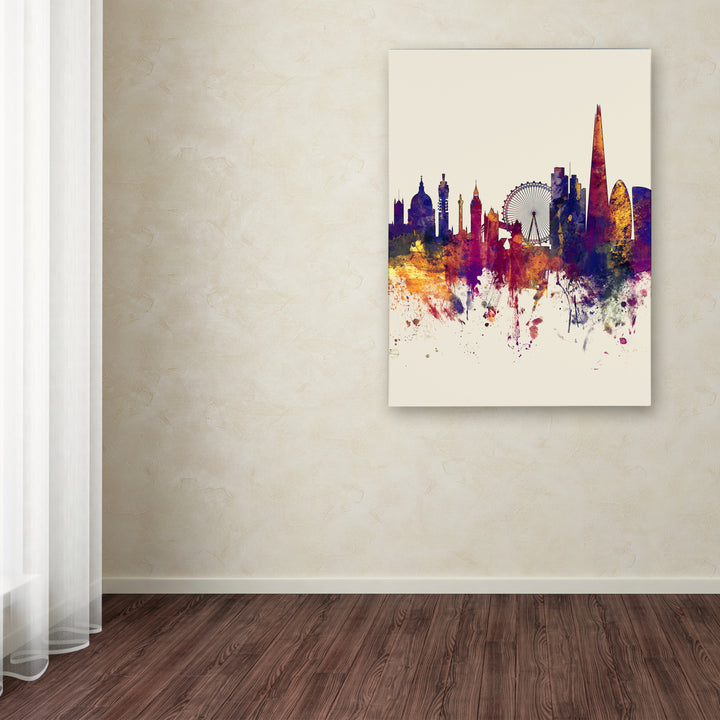 Michael Tompsett London Skyline Tall Beige Canvas Wall Art 35 x 47 Inches Image 3