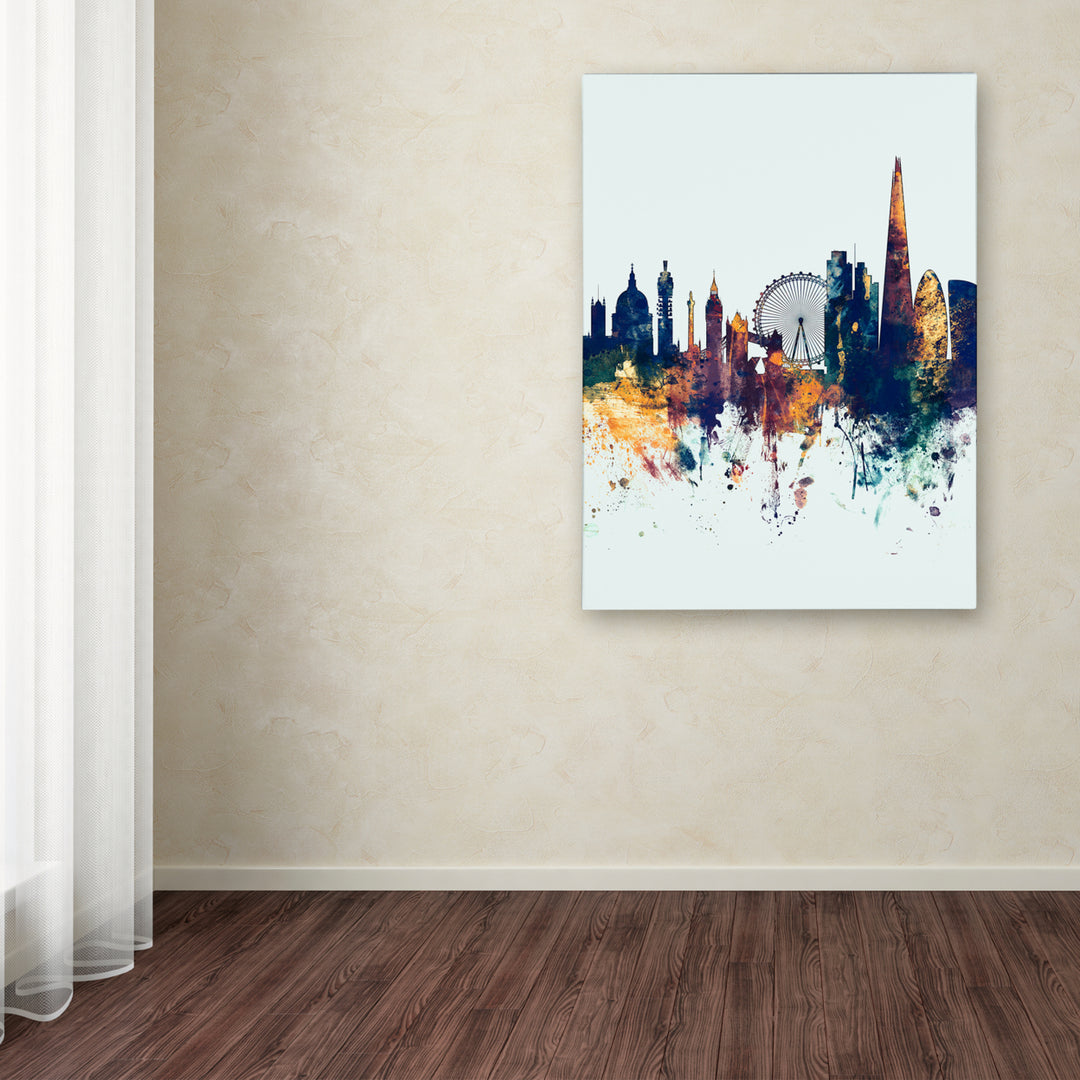 Michael Tompsett London Skyline Tall Blue Canvas Wall Art 35 x 47 Inches Image 3