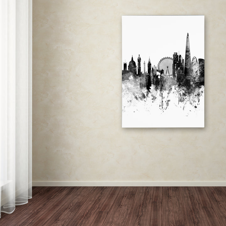 Michael Tompsett London Skyline Tall BandW Canvas Wall Art 35 x 47 Inches Image 3