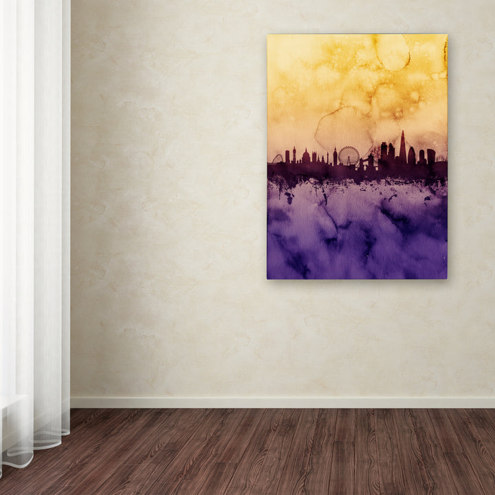 Michael Tompsett London Skyline Tall Yellow Canvas Wall Art 35 x 47 Inches Image 3