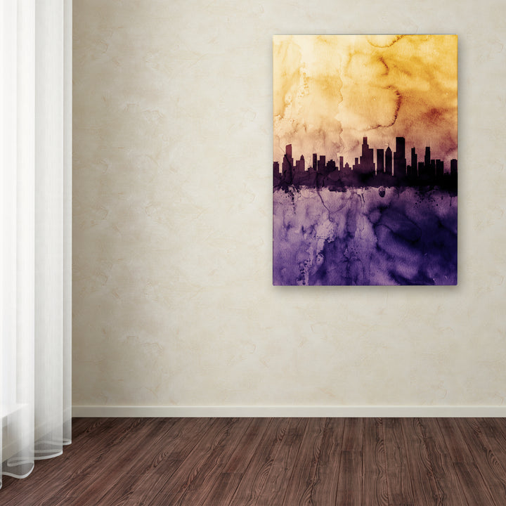 Michael Tompsett Chicago Illinois Skyline Tall Canvas Wall Art 35 x 47 Inches Image 3