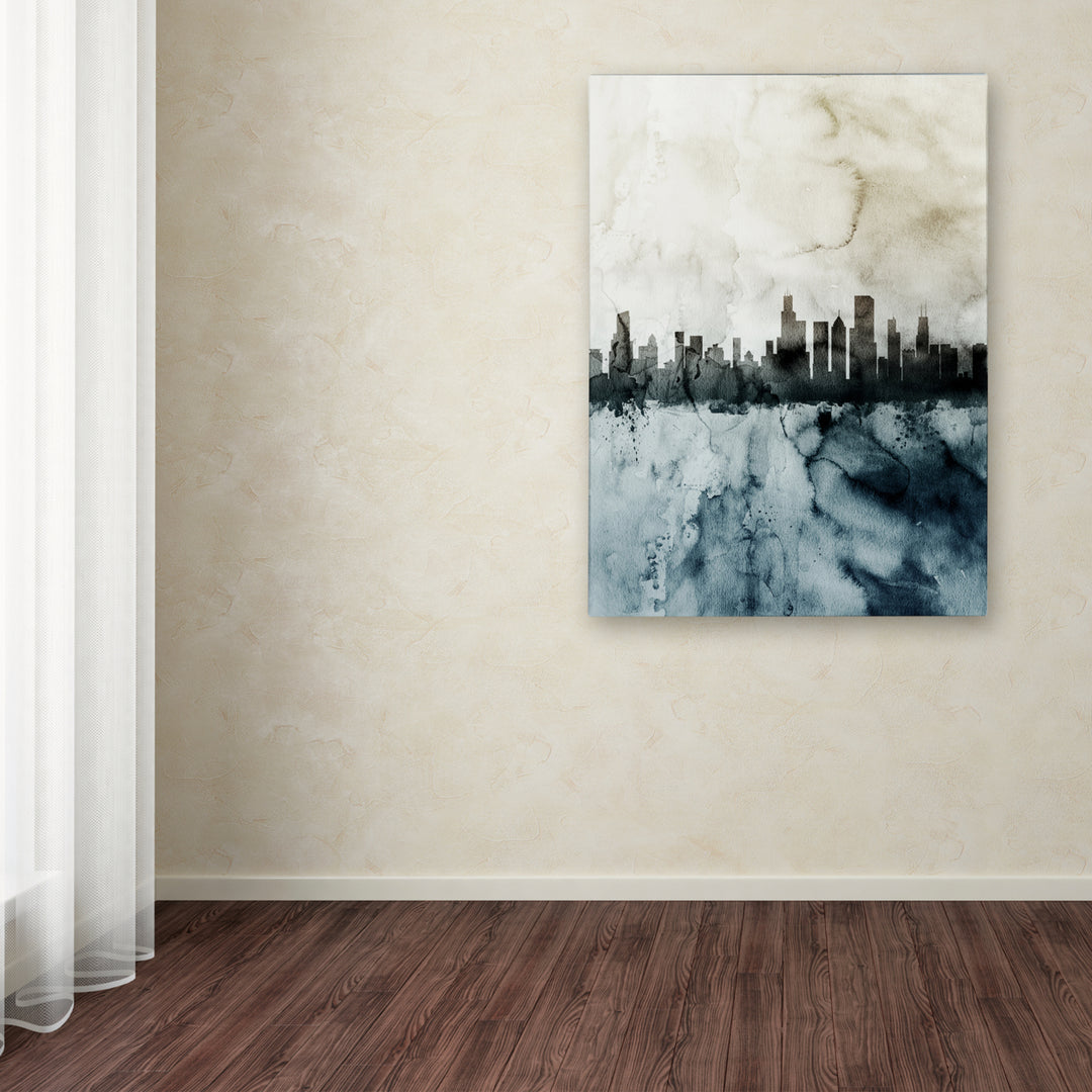 Michael Tompsett Chicago IL Skyline Tall 2 Canvas Wall Art 35 x 47 Inches Image 3