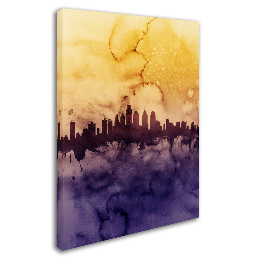 Michael Tompsett Philadelphia PA Skyline Tall Canvas Wall Art 35 x 47 Inches Image 2