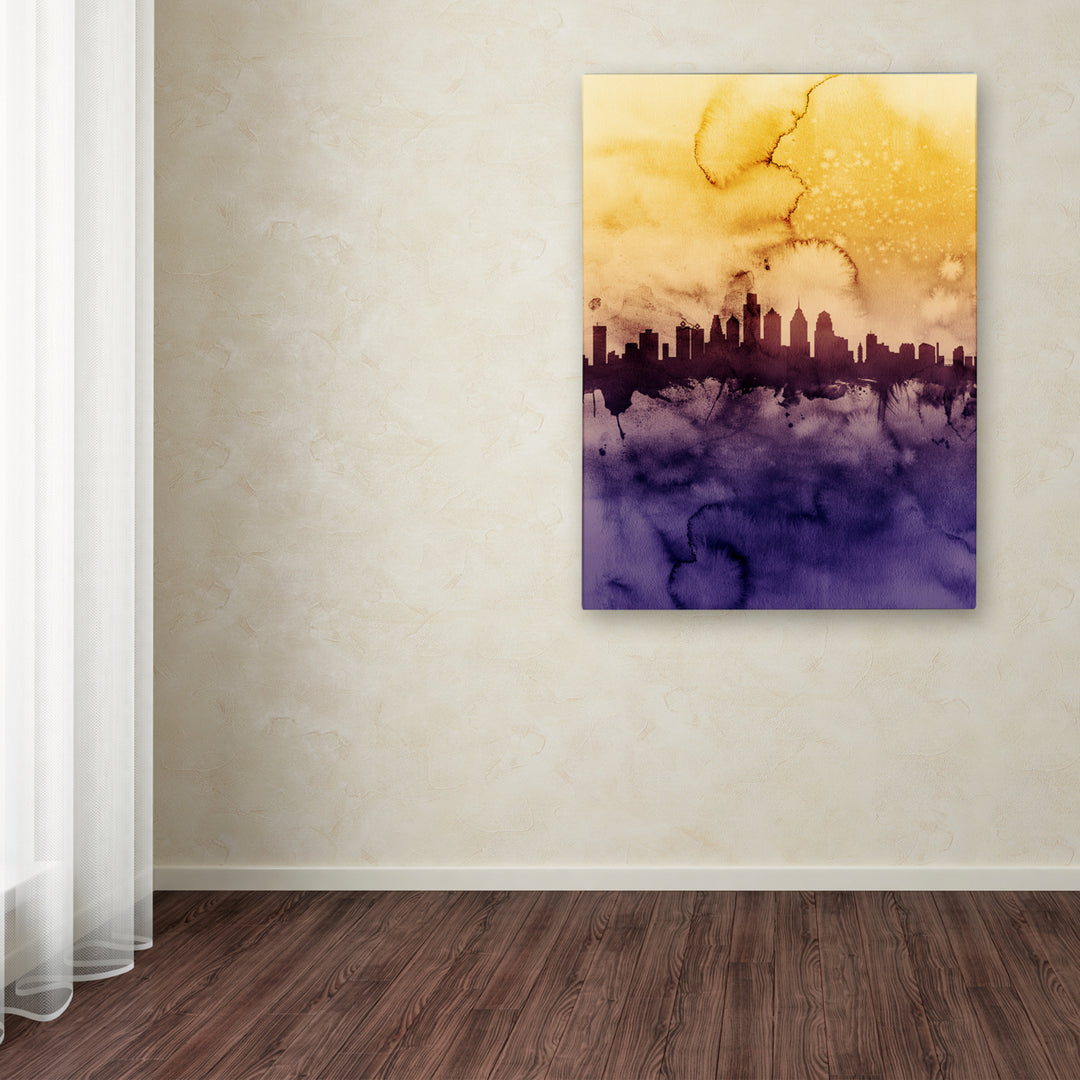 Michael Tompsett Philadelphia PA Skyline Tall Canvas Wall Art 35 x 47 Inches Image 3