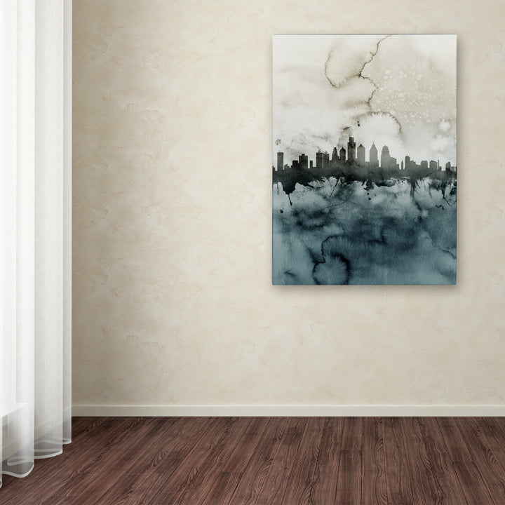 Michael Tompsett Philadelphia PA Skyline Tall 2 Canvas Wall Art 35 x 47 Inches Image 3