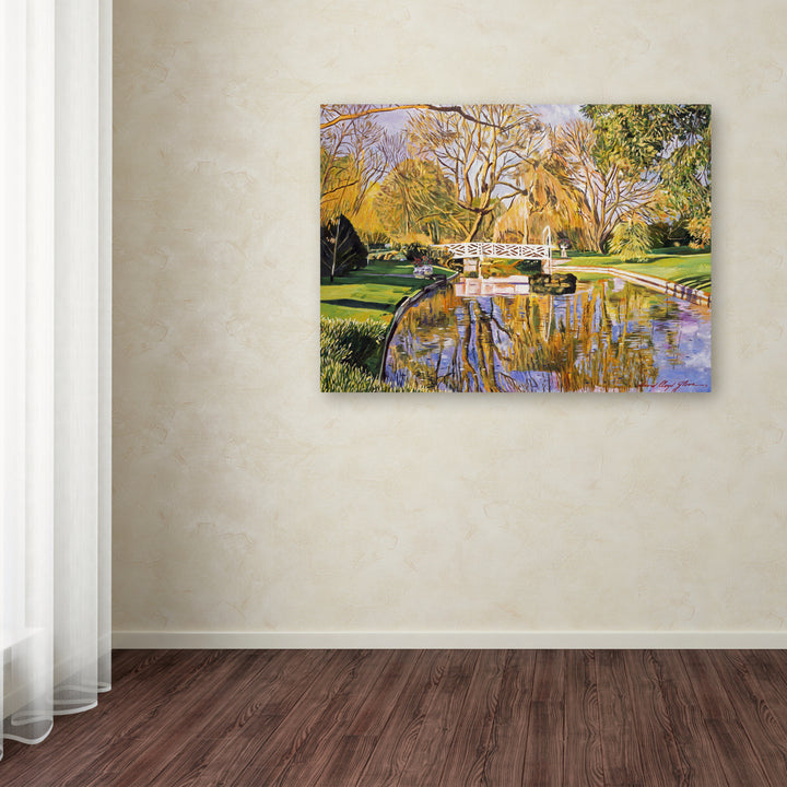 David Lloyd Glover Reflections of the White Bridge Canvas Wall Art 35 x 47 Inches Image 3