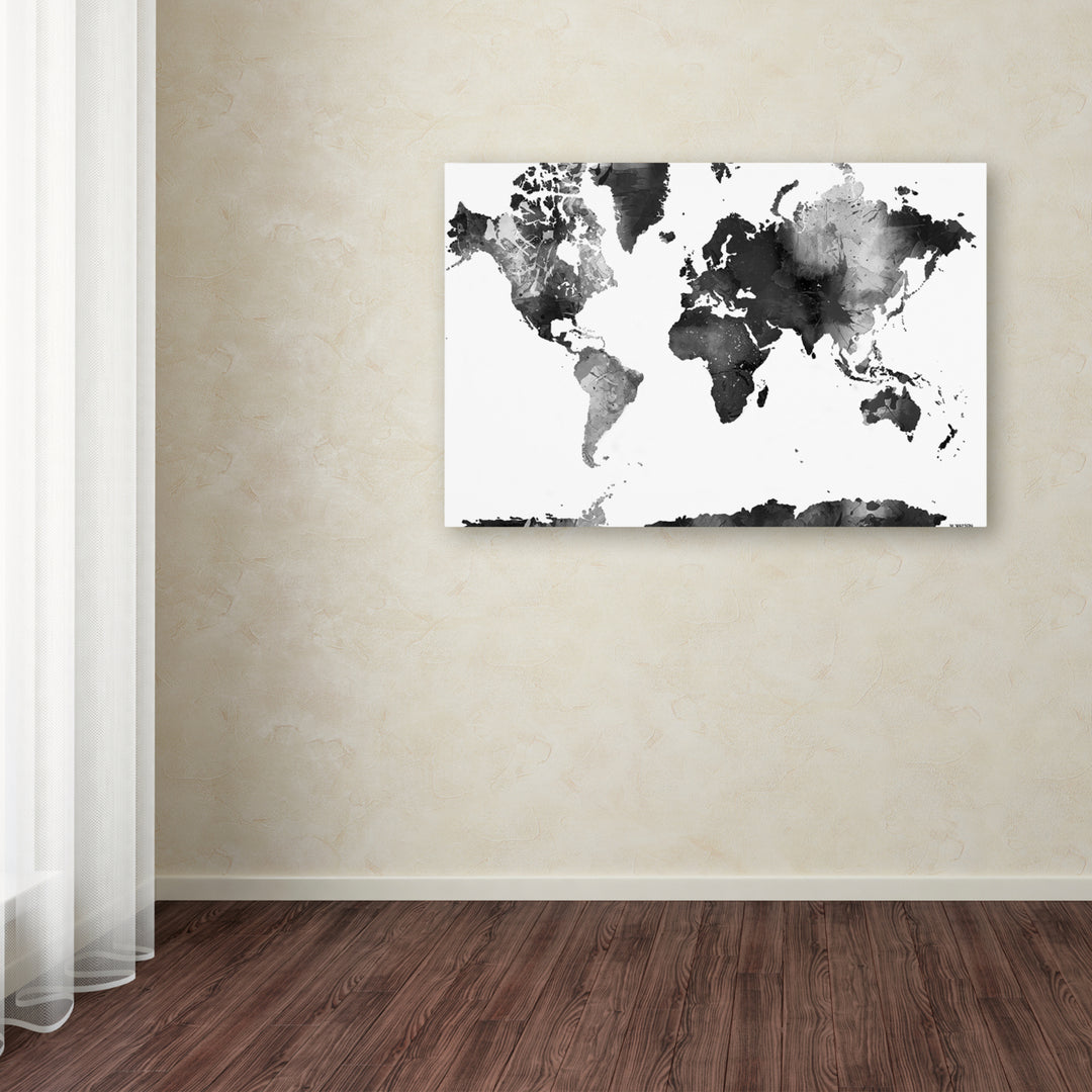 Marlene Watson World Map BG-1 Canvas Wall Art 35 x 47 Inches Image 3