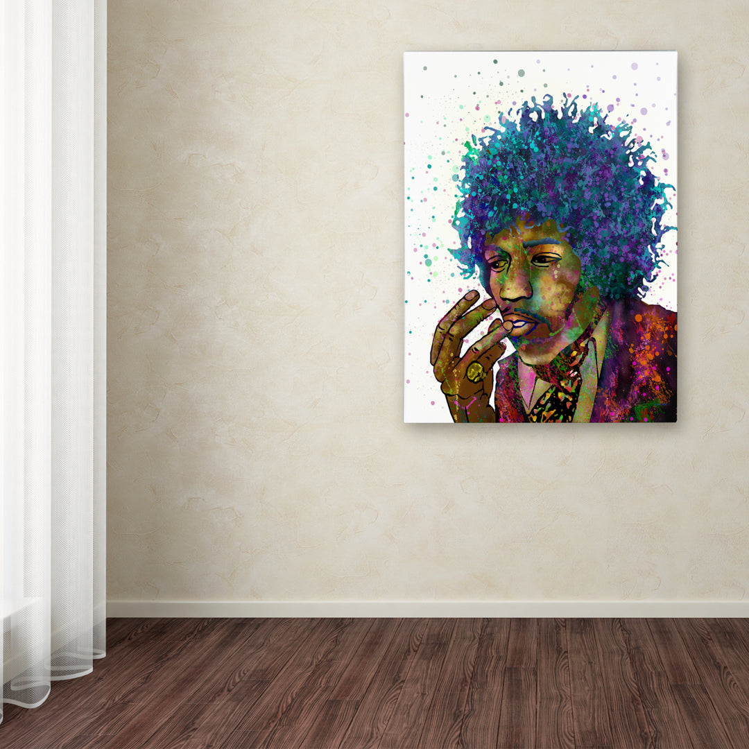 Marlene Watson Jimi Hendrix Canvas Wall Art 35 x 47 Inches Image 3