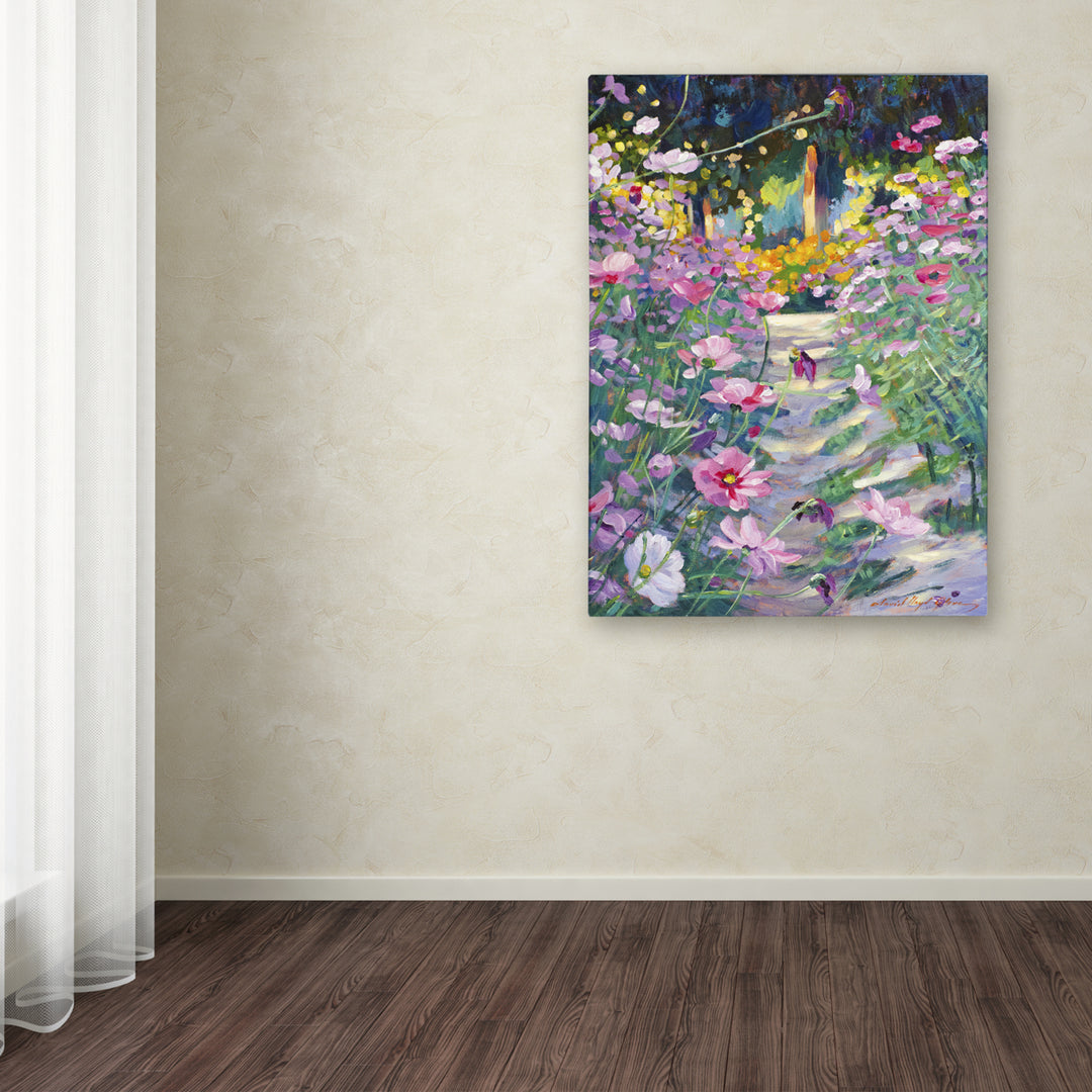 David Lloyd Glover Garden Path of Cosmos Canvas Wall Art 35 x 47 Inches Image 3