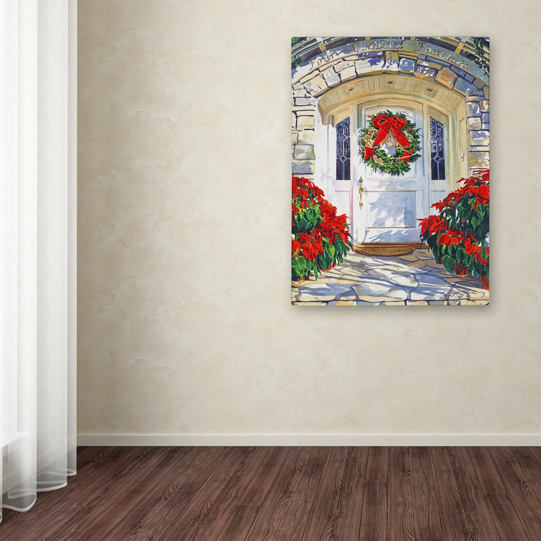 David Lloyd Glover Poinsettia House Canvas Wall Art 35 x 47 Inches Image 3