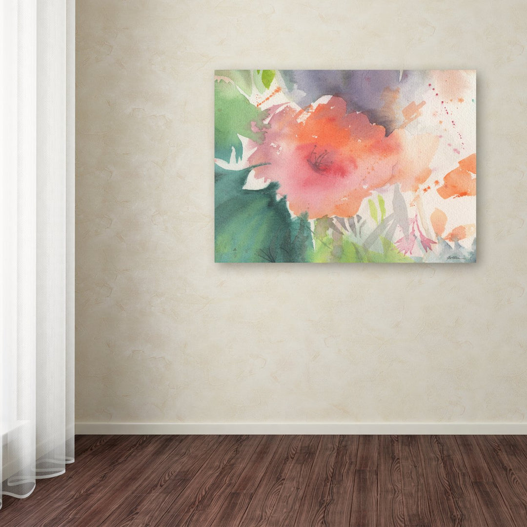 Sheila Golden Coral Blossom Canvas Wall Art 35 x 47 Inches Image 3