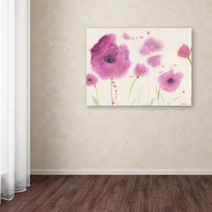 Sheila Golden Purple Poppies Canvas Wall Art 35 x 47 Inches Image 3