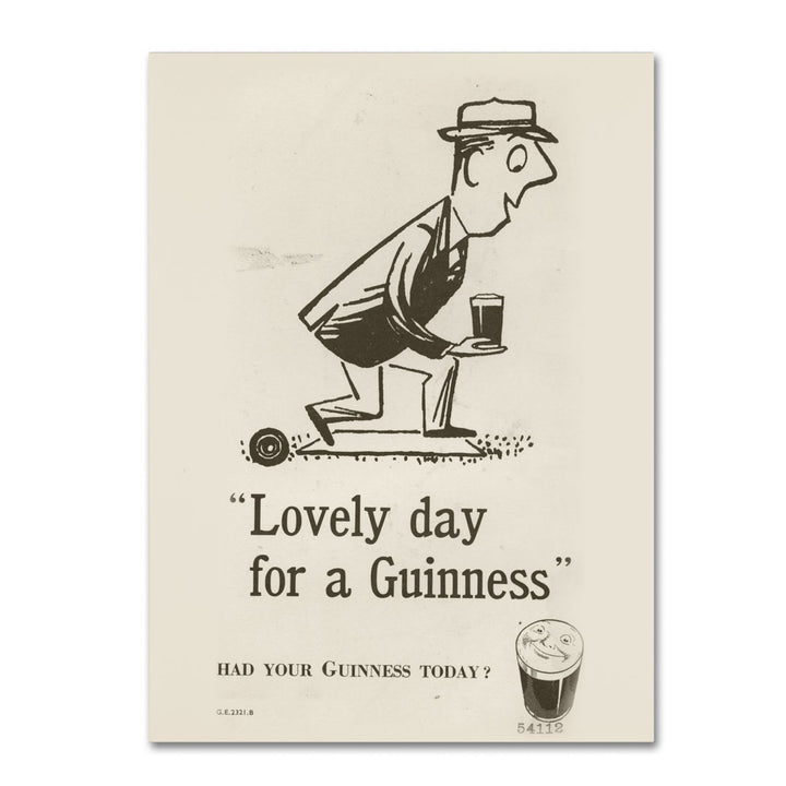 Guinness Brewery Lovely Day For A Guinness II Canvas Wall Art 35 x 47 Inches Image 1